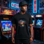 Galaxy fighting game graphic t-shirt by TJPuma