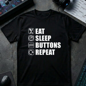 Eat Sleep Buttons Repeat T‑Shirt