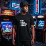 Eat Sleep Buttons Repeat T‑Shirt