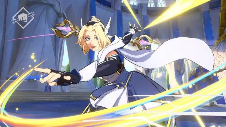 Lux firing her laser beam in the 2XKO reveal trailer at Evo 2026