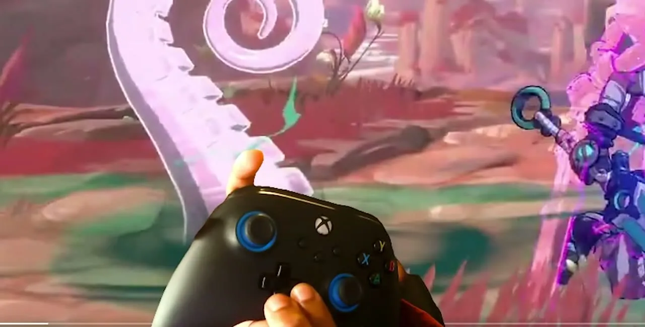 Controller demonstration of the fuzzy guard input, holding back with the crouch block ready
