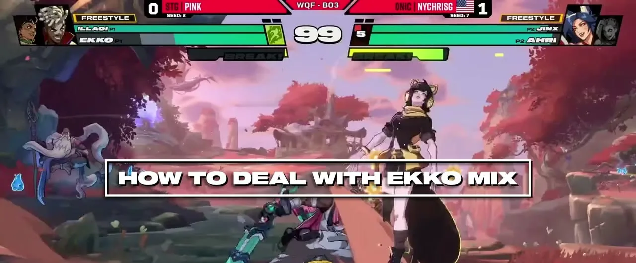 2XKO tournament clip of NYChrisG defending an Ekko and Illaoi mixup in winners quarterfinals