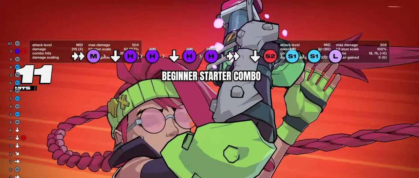 2XKO beginner starter combo section card from the Jinx guide
