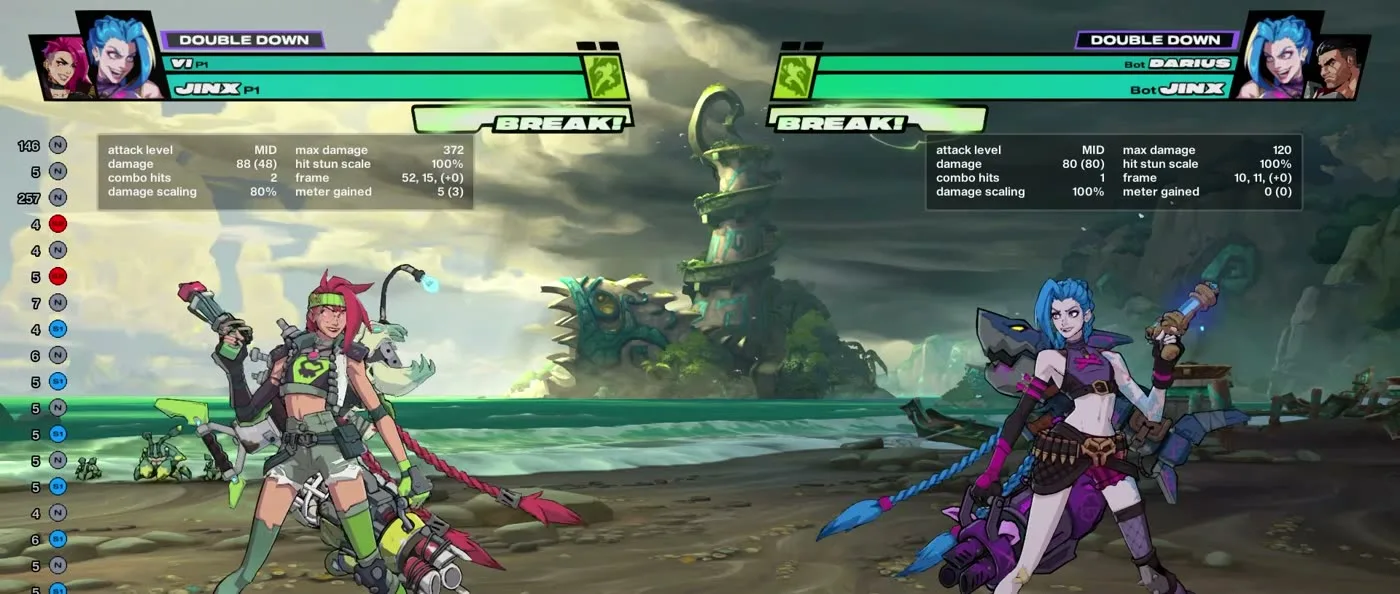 Jinx trap placed on the ground in 2XKO while holding space against the opponent