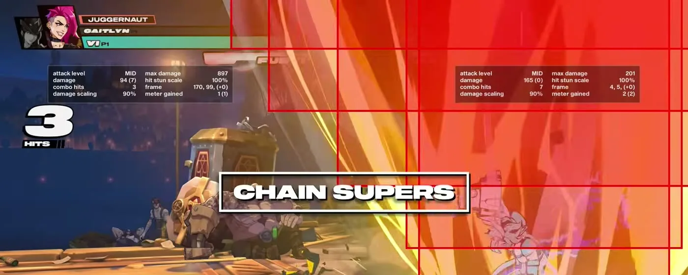 2XKO Juggernaut chaining one super into another with Vi, an option no other fuse has