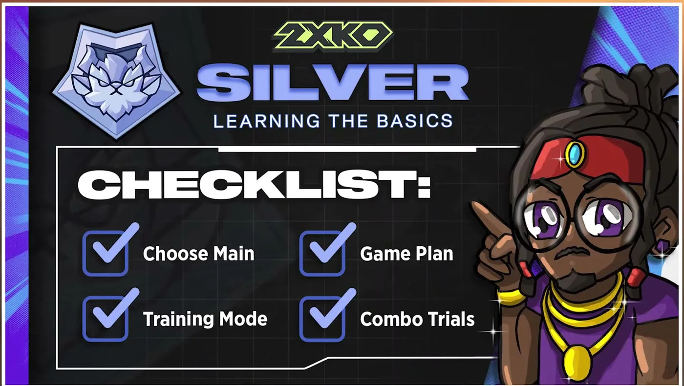 2XKO Silver rank checklist: choose main, game plan, training mode, combo trials