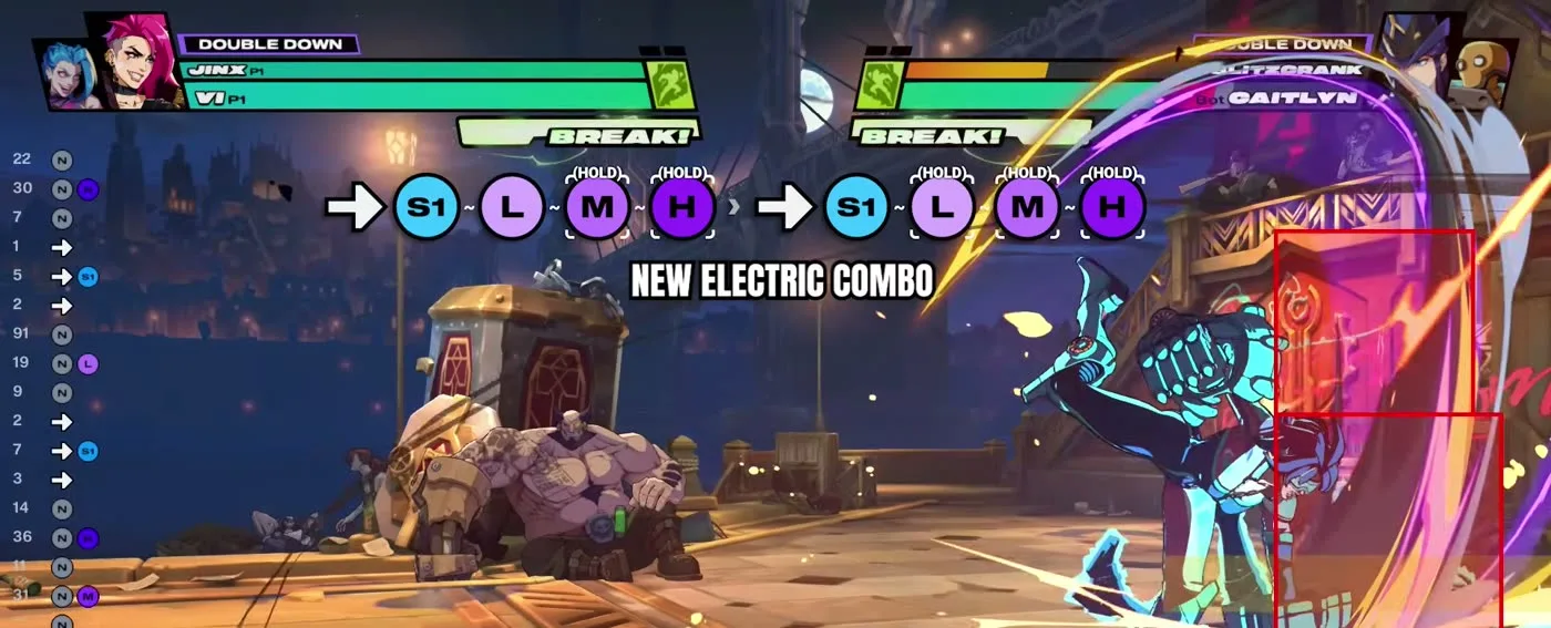2XKO input notation for the new Vi electric combo: S1 light medium hold heavy hold, twice