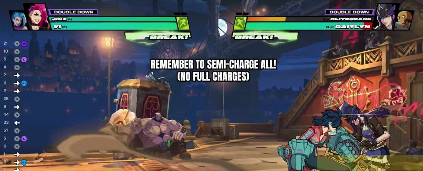 2XKO on-screen reminder to semi-charge every electric, never full charge