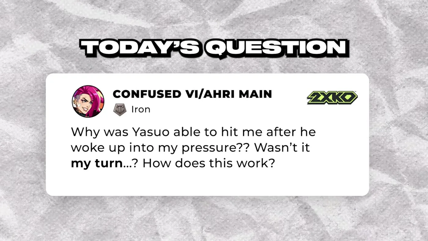 An Iron rank Vi and Ahri player asking why Yasuo could hit them after waking up into their pressure